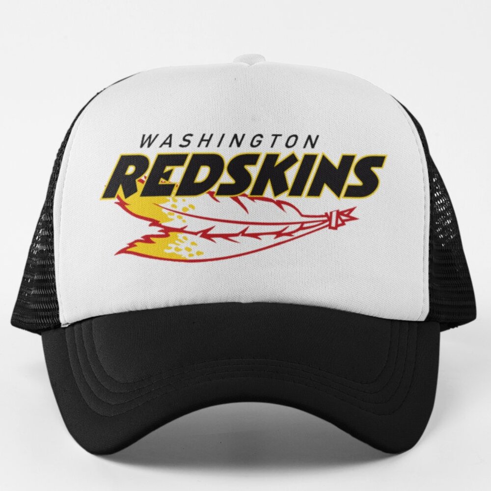 NEW Washington Redskins Retro Feather Wordmark Foam Trucker Mesh Snapback Hat